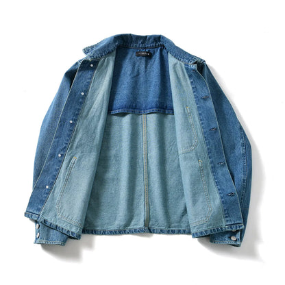 Cotton Washed Soft Lapel Denim Jacket – Casual Loose Men’s Spring Streetwear Coat – Japanese vintage | yamalin clothes | Yamalinclothes
