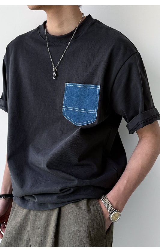 Heavy Washed Cotton T-Shirt Men – 300g Oversized Vintage Streetwear Tee