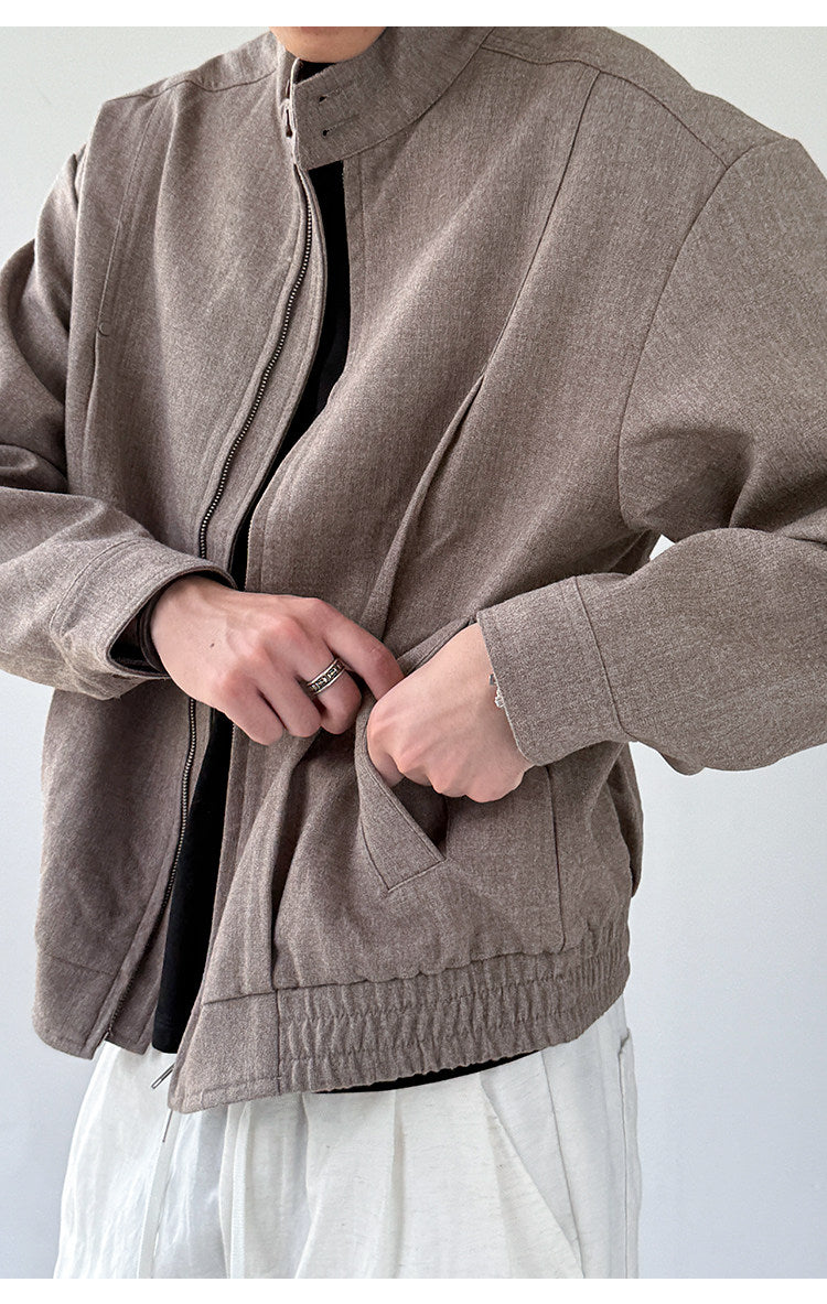 Plaid Stand-Collar Split Jacket – Wool Blend Oversized Unisex – Japanese vintage | fall outfits 2026 | fall winter outfits | classy winter outfits | lazy comfy outfits | japanese streetwear | vintage workwear | yamalin clothes | Yamalinclothes