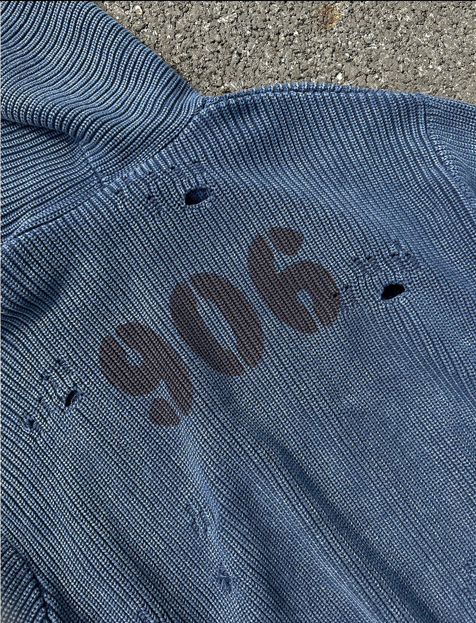 440G Washed Distressed Hooded Knit Zip Cardigan – Japanese Vintage Oversized – Sweater cardigan | japanese streetwear | vintage workwear | unisex | Yamalinclothes