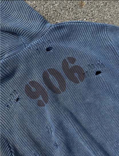 440G Washed Distressed Hooded Knit Zip Cardigan – Japanese Vintage Oversized – Sweater cardigan | japanese streetwear | vintage workwear | unisex | Yamalinclothes