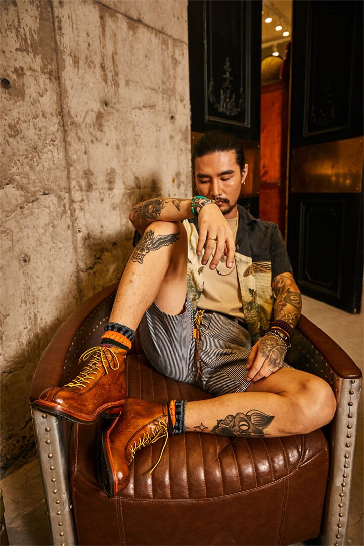 Vintage Cowhide Workwear Ankle Boots – Men's Motorcycle Riding Boots