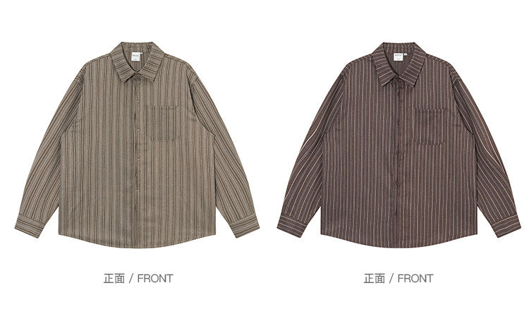 American Vintage Warm Earth-Tone Cargo Jacket – Relaxed Men's Spring Autumn Coat