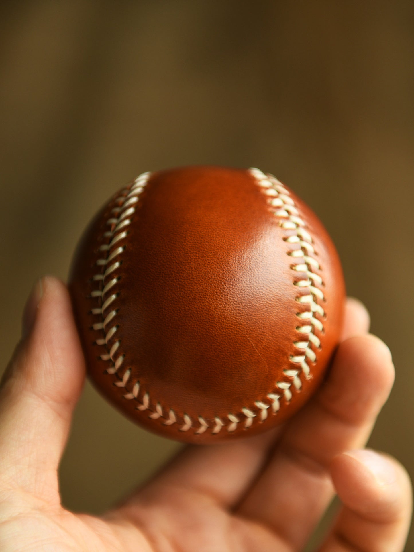 Handmade Vegetable-Tanned Cowhide Baseball – Artisan Leather Collectible