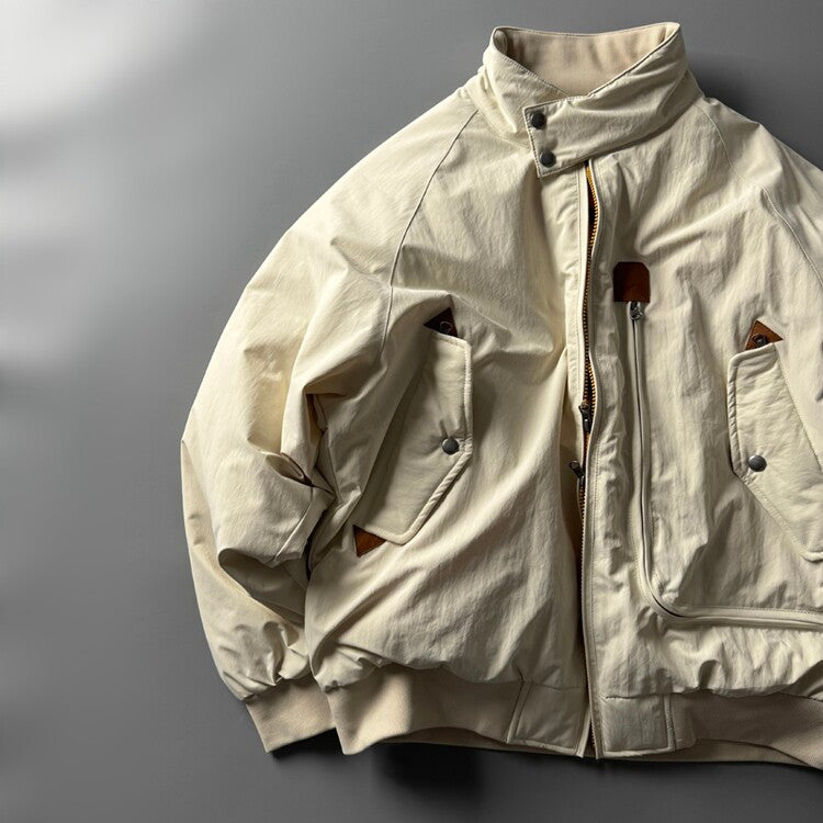 90% Duck Down Harrington Stand-Collar Jacket – Japanese Retro Thickened Unisex