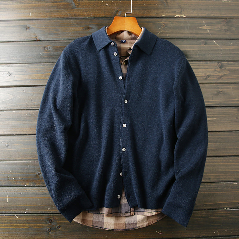 X04 Exclusive goods 100% all wool Italian order autumn and winter new men's casual cardigan knitted sweater coat