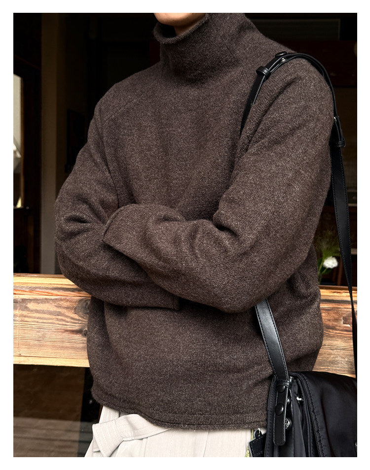 560G Turtleneck Drop Shoulder Sweater – Warm Loose Unisex