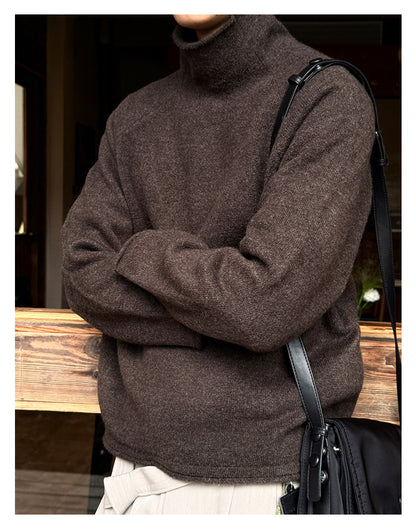 560G Turtleneck Drop Shoulder Sweater – Warm Loose Unisex