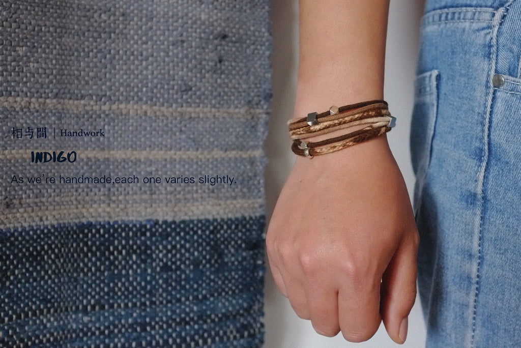 Original Design Multi-Layer Plant Dyed Cotton and Linen Handmade Bracelet 925 Silver Niche Tie-Dye Couple Bracelets