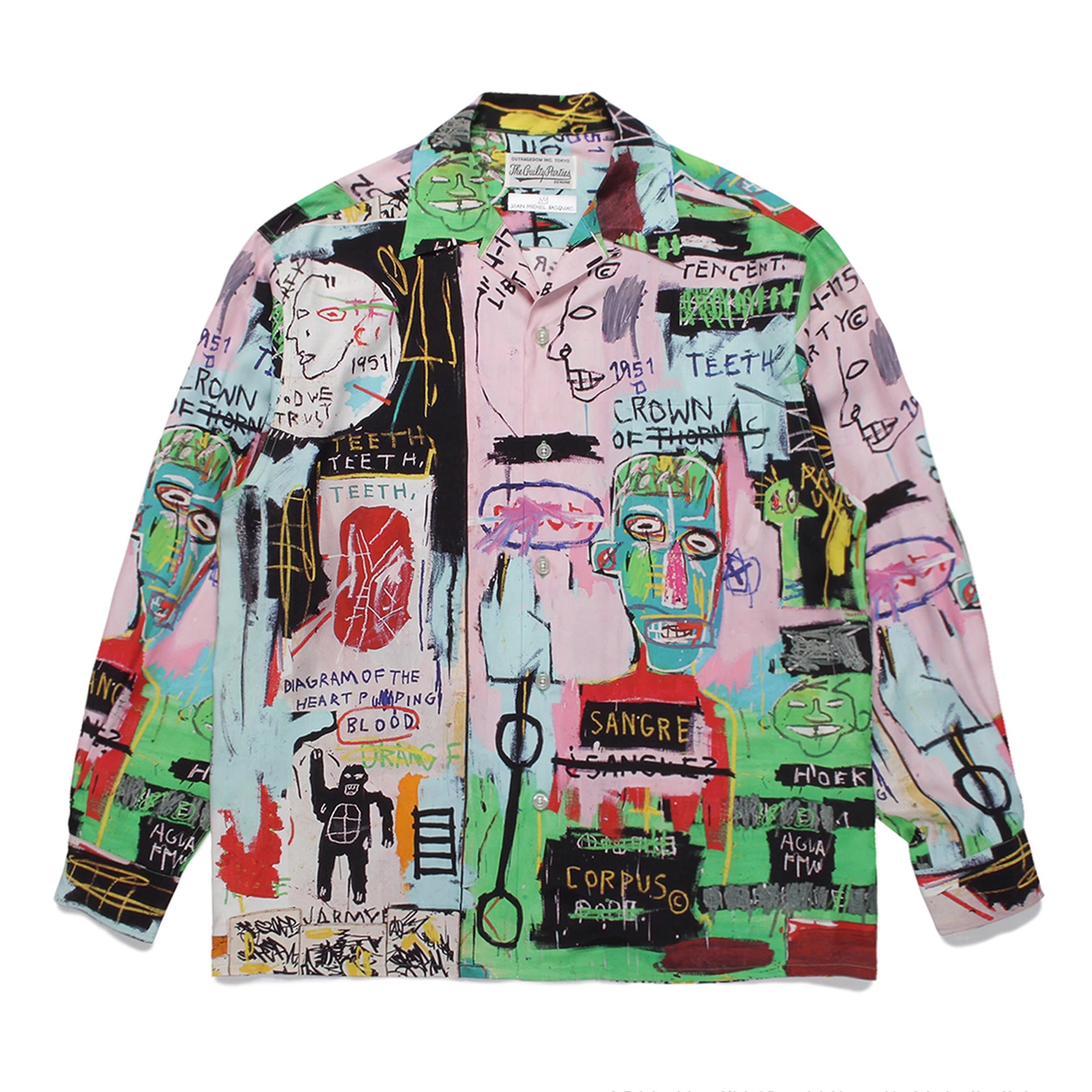 Wacko Maria Basquiat Print Long-Sleeve Shirt – Japanese Retro Graffiti (Unisex)