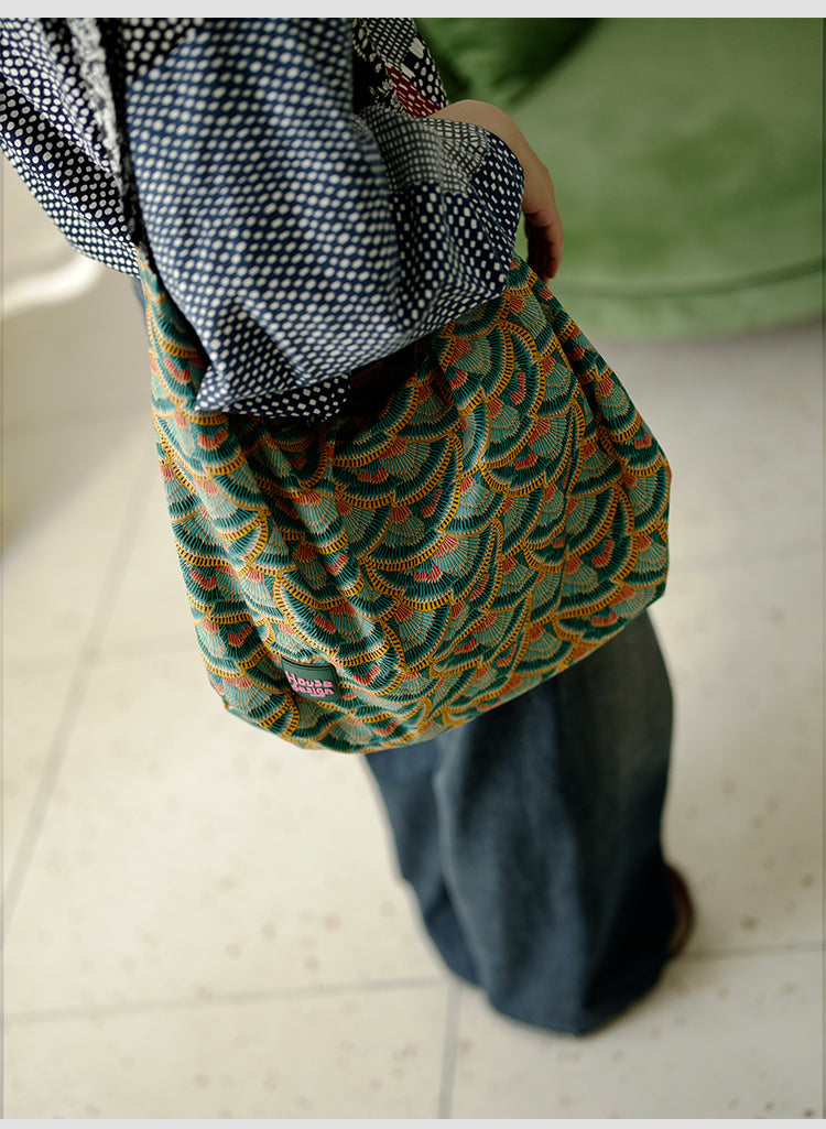 Original Spring Summer New Print Large Capacity Retro Shoulder Bag Fashion Crossbody Lightweight Tote Bag