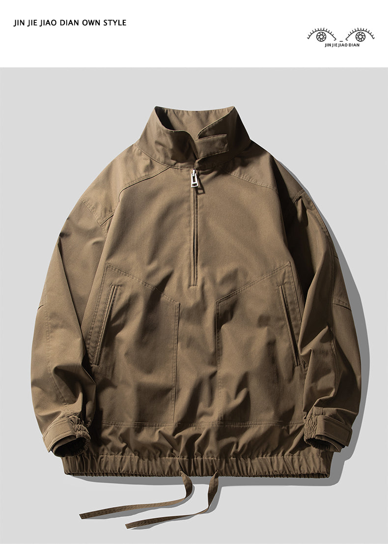 Mountain-Style Vintage Coffee-Brown Workwear Jacket – Casual Cotton Coat (Unisex)