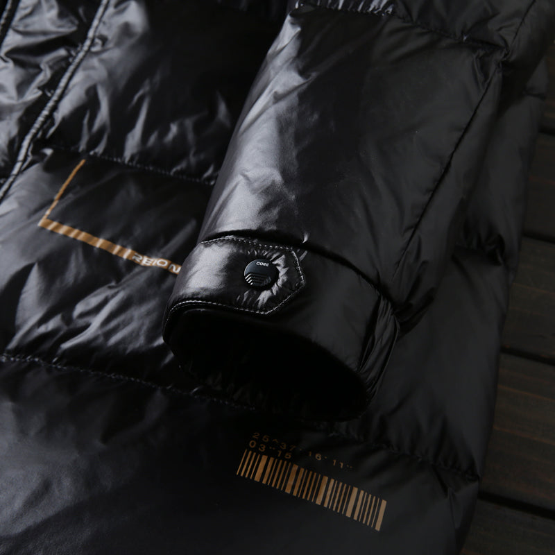 Men's Plus Size Export Overstock Down Jacket - Thickened High-Puff Hooded Mid-Length Cold-Resistant Coat