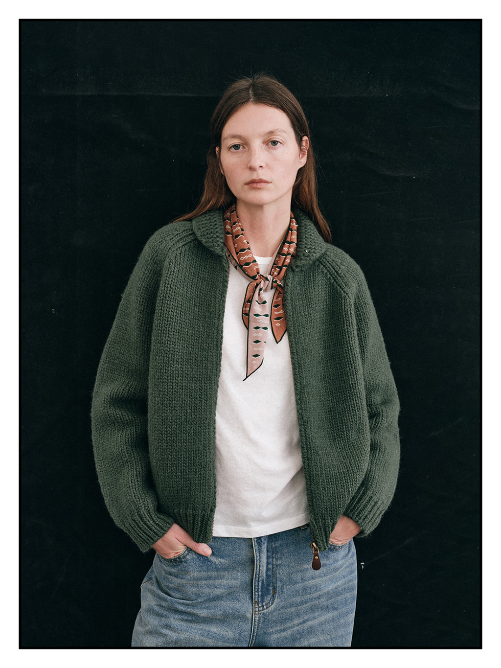 Shyshy Hand-Playing Knitting Needle-Sense Loom Retro Peter Pan Collar Four-Color 100% Wool Thick Stick Sweater Cardigan