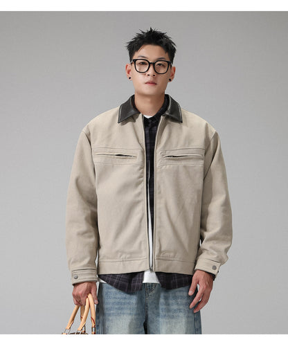 American-style trendy brand lapel Harrington jacket for men, spring workwear Detroit coat – Japanese vintage | yamalin clothes | Yamalinclothes