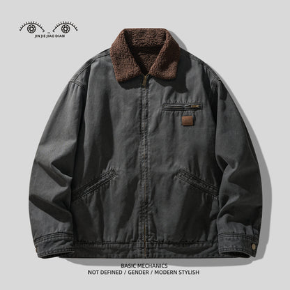 Detroit Heavyweight Lamb-Wool Workwear Jacket – Insulated Cotton Coat (Unisex)