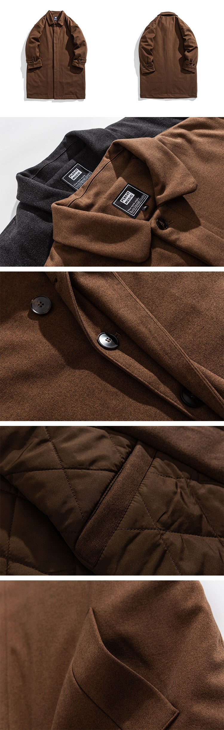 Japanese Style Mid-Length Wool Coat - Thickened Loose Jacket (Unisex)