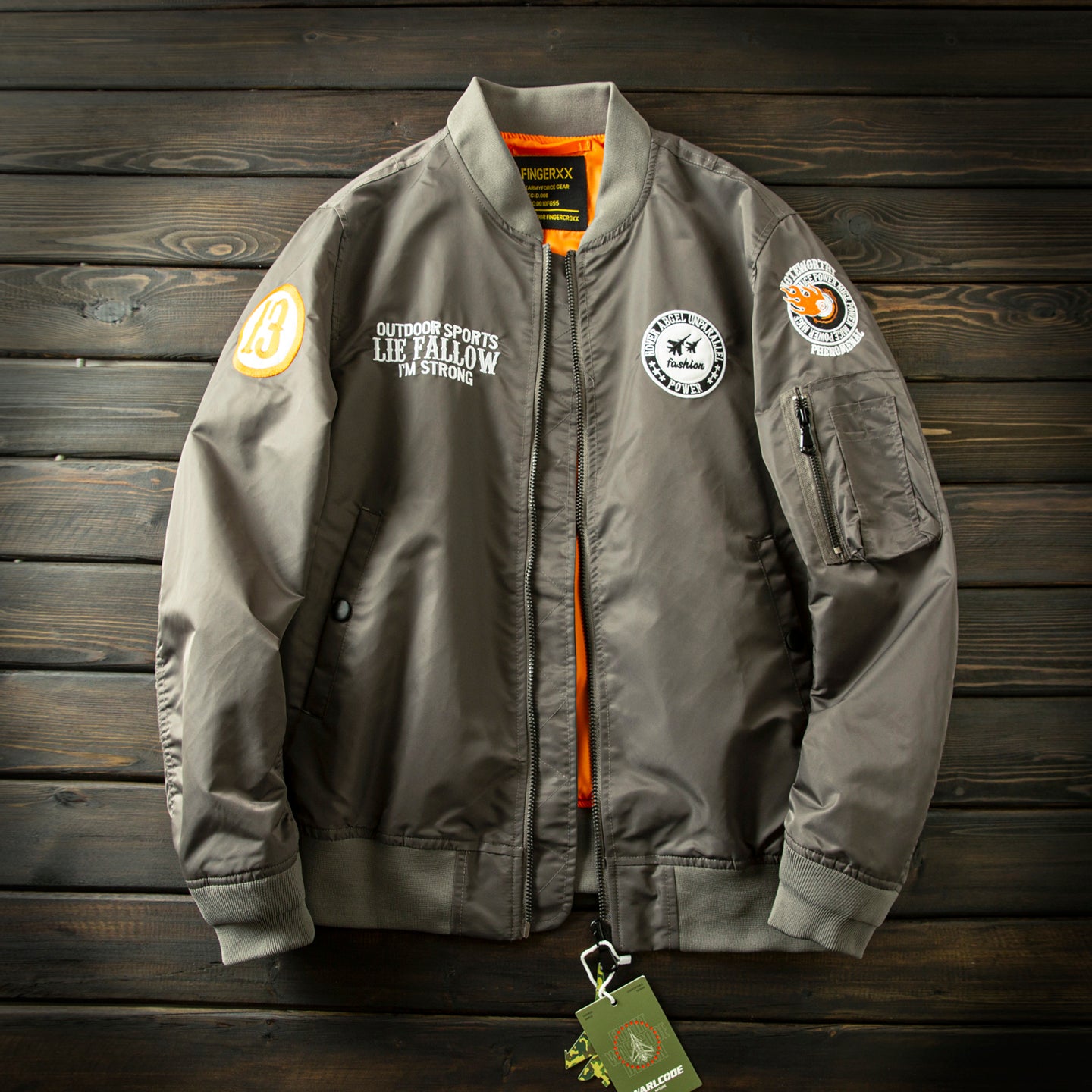 Men’s Heavy Embroidery Baseball-Collar Flight Jacket – Rugged Retro Casual for Fall