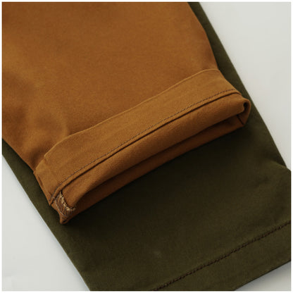Color-Block Mid-Length Trench Coat – Japanese Retro V-Neck Single-Breasted Jacket