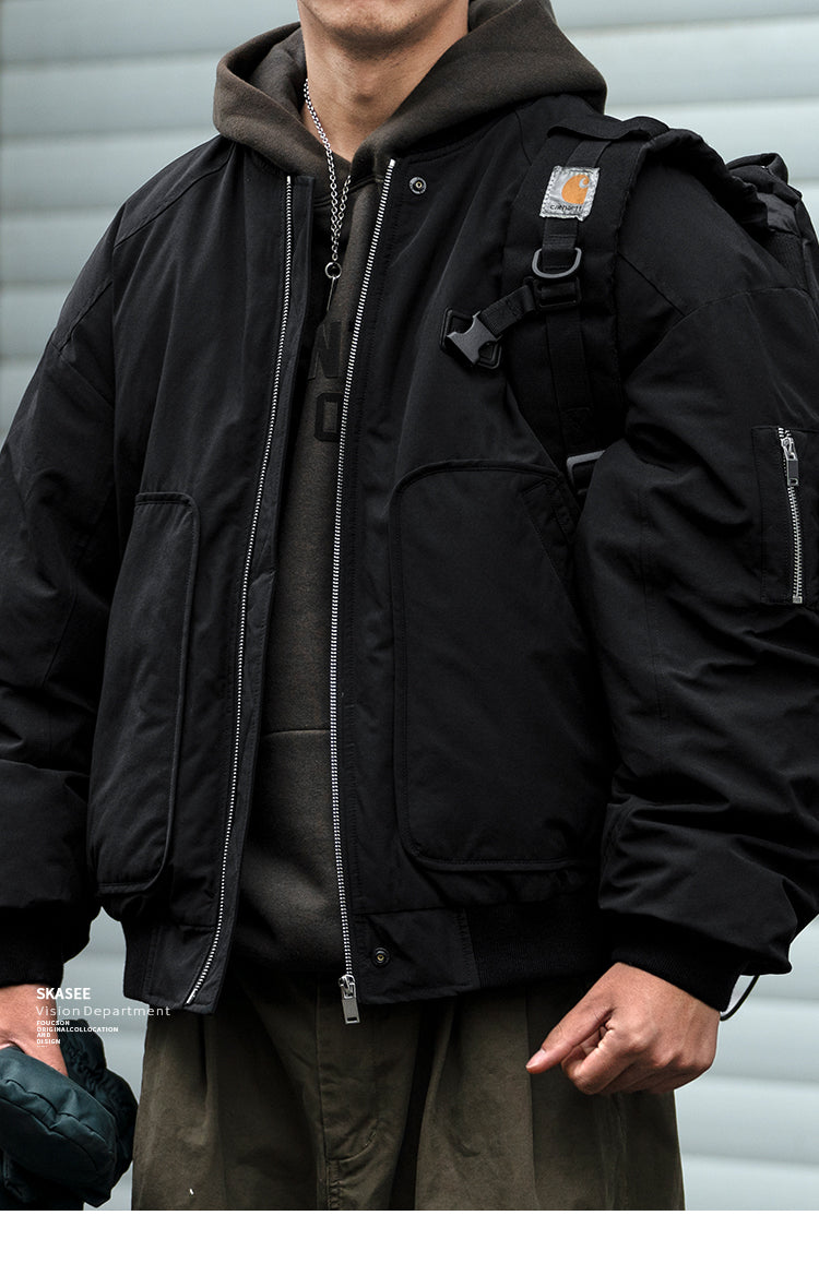 Men's American Trendy Flight Jacket - 90% White Duck Down Warm Workwear Coat