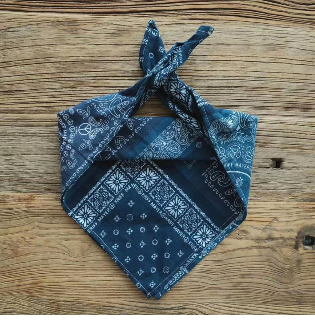 Cashew Flower Patchwork Baijia Cloth Printed Washed Blue Dyed Indigo Square Scarf Handkerchief Headscarf American Retro Motorcycle