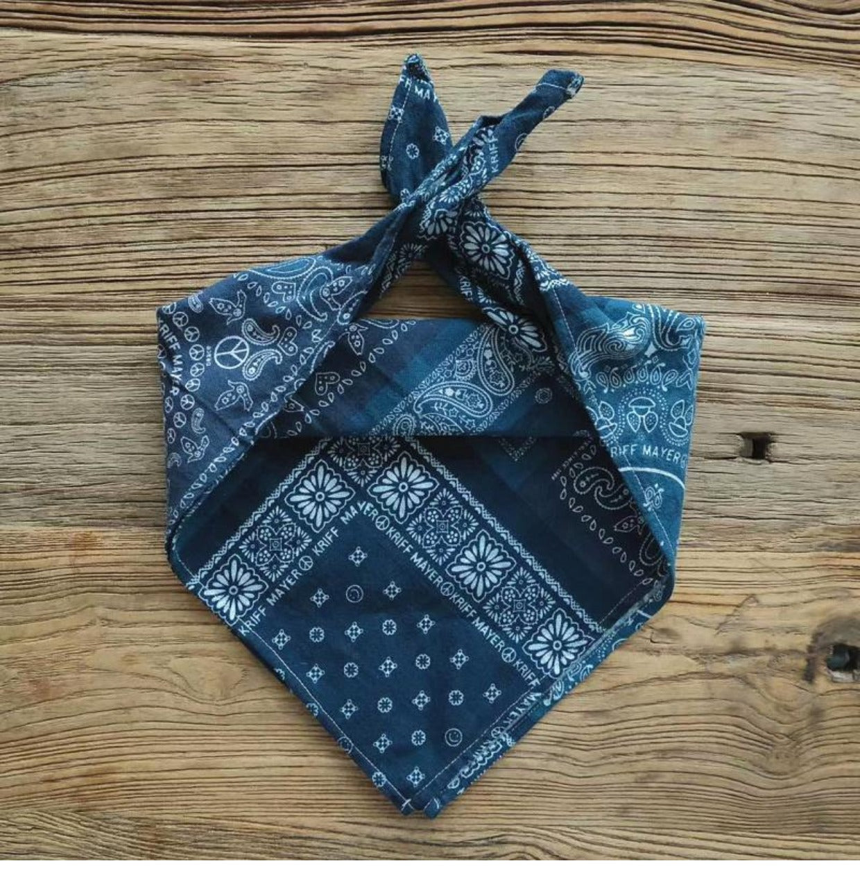 Cashew Flower Patchwork Baijia Cloth Printed Washed Blue Dyed Indigo Square Scarf Handkerchief Headscarf American Retro Motorcycle