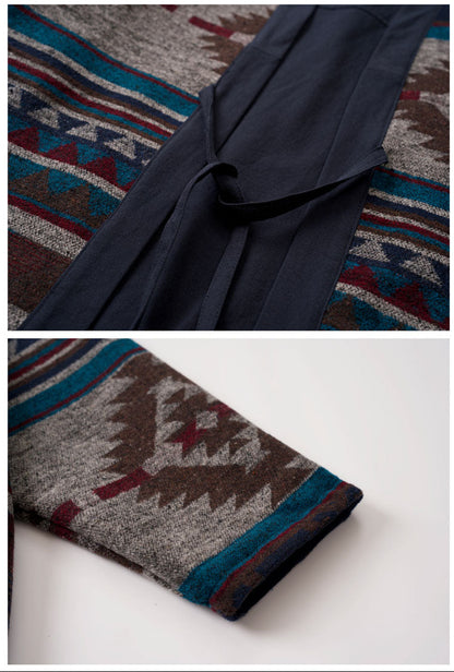 Men's Japanese Retro Reversible Ethnic Style Dao Robe Jacket