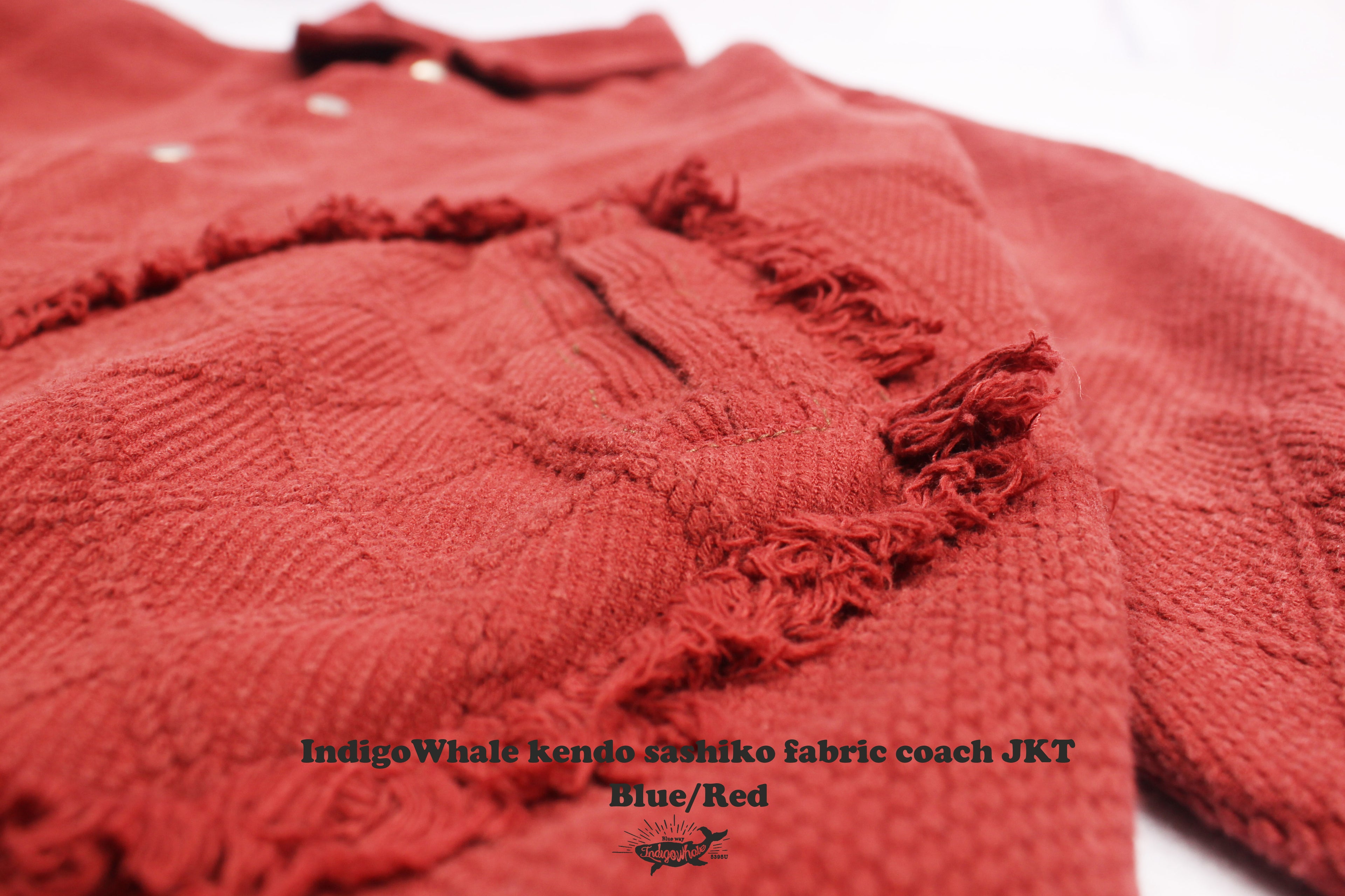 Custom Woven Kendo Sashiko Fabric Patchwork Frayed Pocket Washed Heavy Loose Coach Jacket