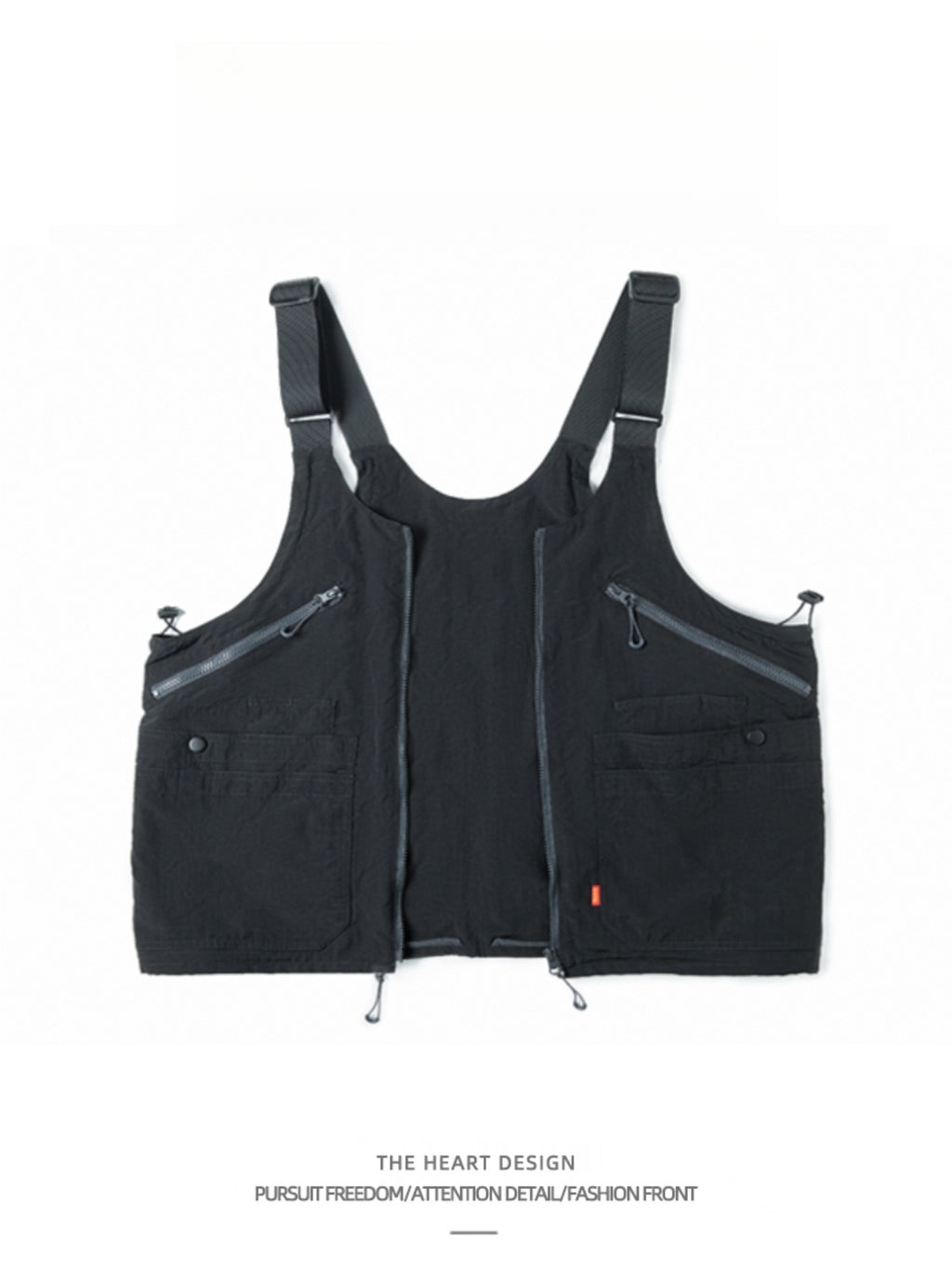Unisex American Retro Multi-Pocket Vest – Functional Workwear with Convertible Backpack Design