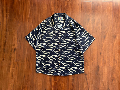 Ukiyo-E Patchwork Style Loose Drape Hawaiian Cuban Collar Printed Aloha Shirt Short Sleeve Shirt