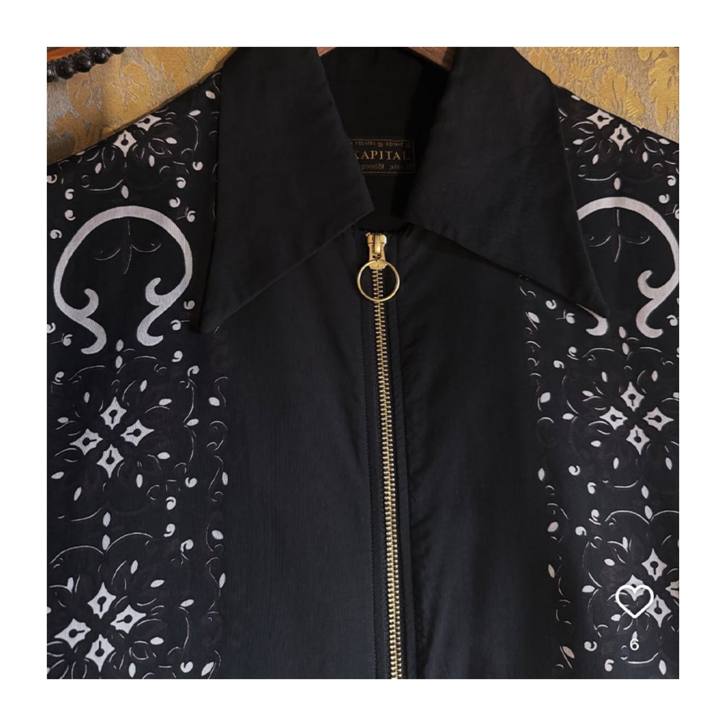 Japanese Style Casual Double Zipper Printed Short Sleeve Shirt Loose Fit Unisex