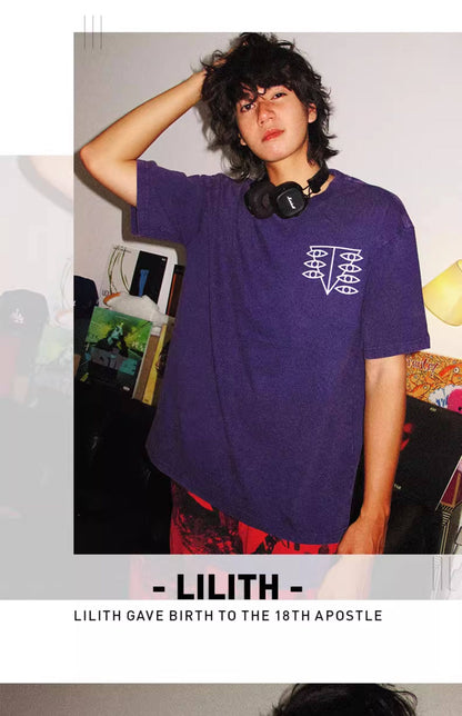 Evangelion Lilith T-Shirt - Washed Vintage Anime Cotton Tee (Unisex)