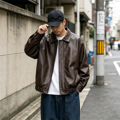 American Vintage Warm Earth-Tone Cargo Jacket – Relaxed Men's Spring Autumn Coat | Yamalinclothes