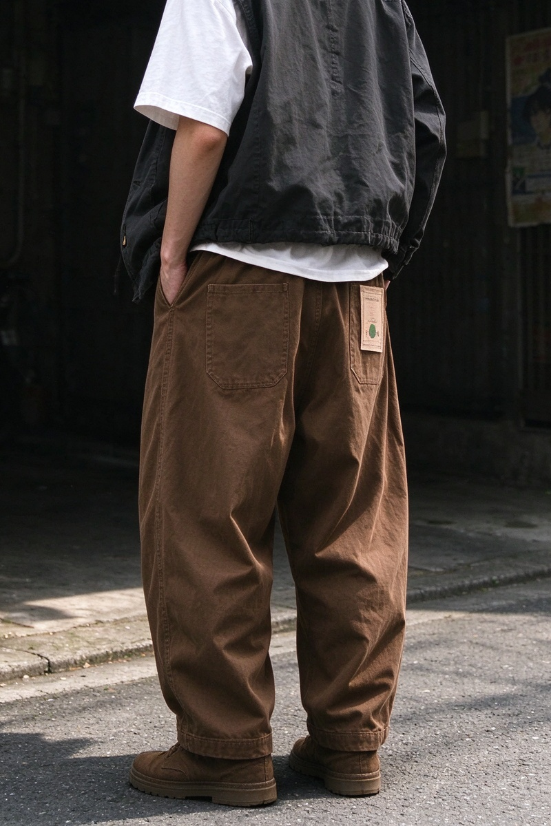 Cotton Balloon Pants – Washed Twill & Drawstring Waist | Yamalinclothes