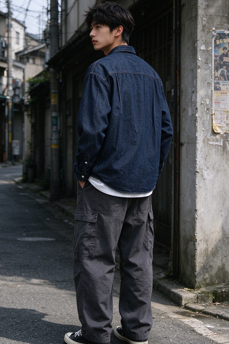 Denim Shirt – Washed Finish & Button Chest Pocket | Yamalinclothes