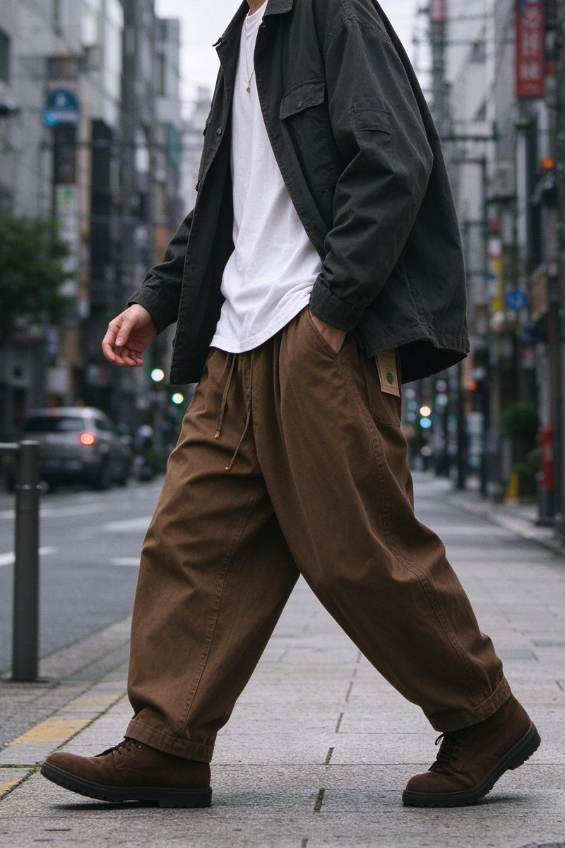 Cotton Balloon Pants – Washed Twill & Drawstring Waist | Yamalinclothes