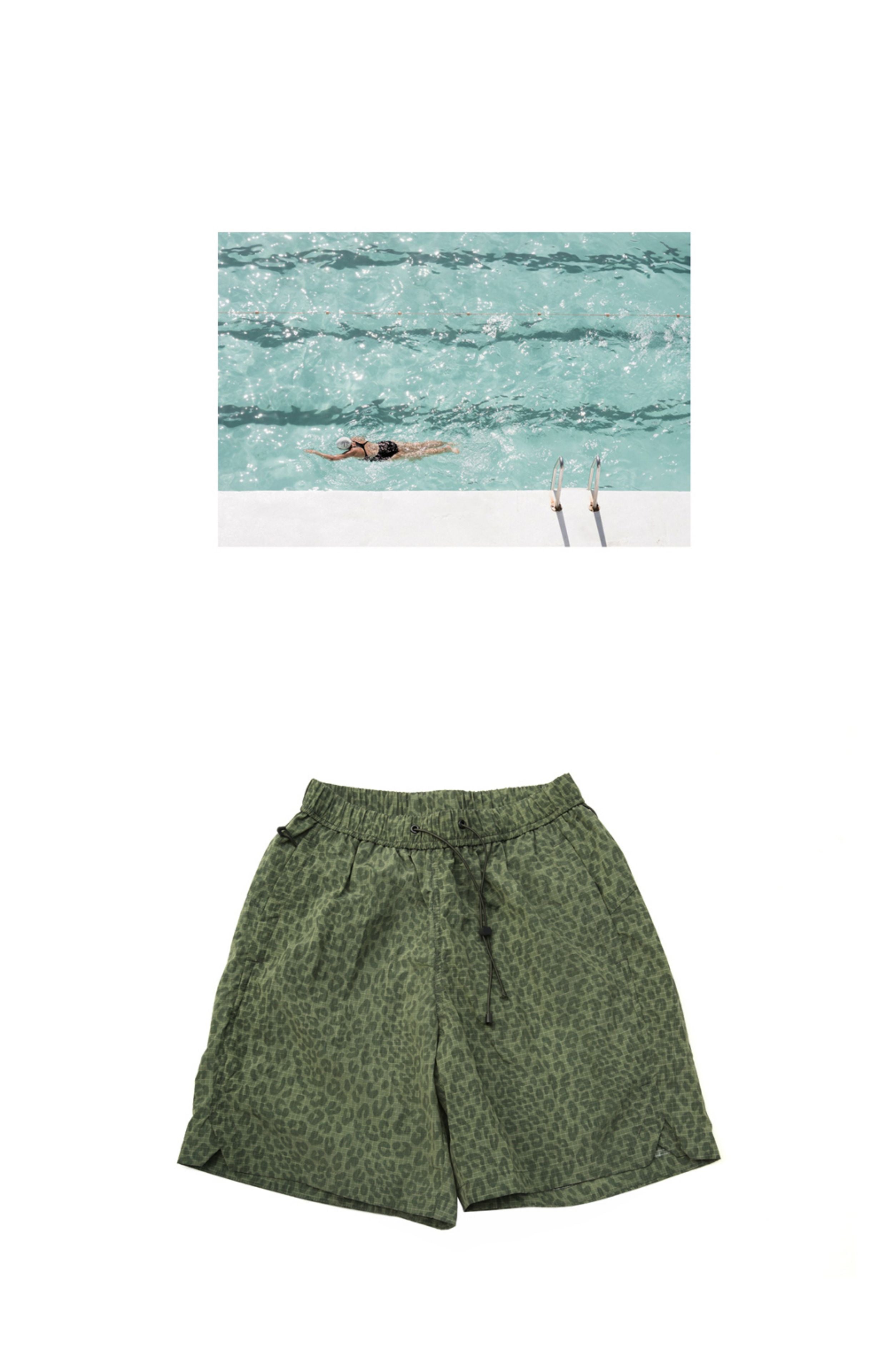 Casual basic commuter all-weather leopard print beach shorts