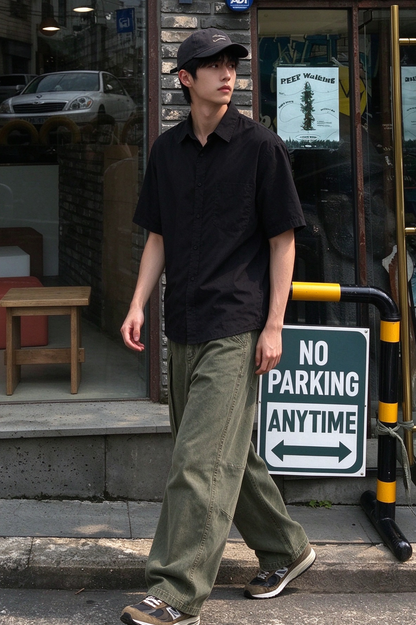 Cargo Cotton Trousers – American Casual Loose Unisex