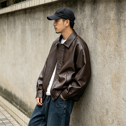 American Vintage Warm Earth-Tone Cargo Jacket – Relaxed Men's Spring Autumn Coat | Yamalinclothes