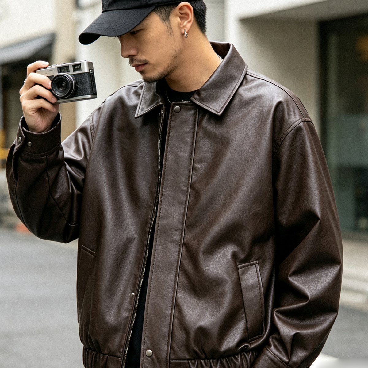 American Vintage Warm Earth-Tone Cargo Jacket – Relaxed Men's Spring Autumn Coat | Yamalinclothes