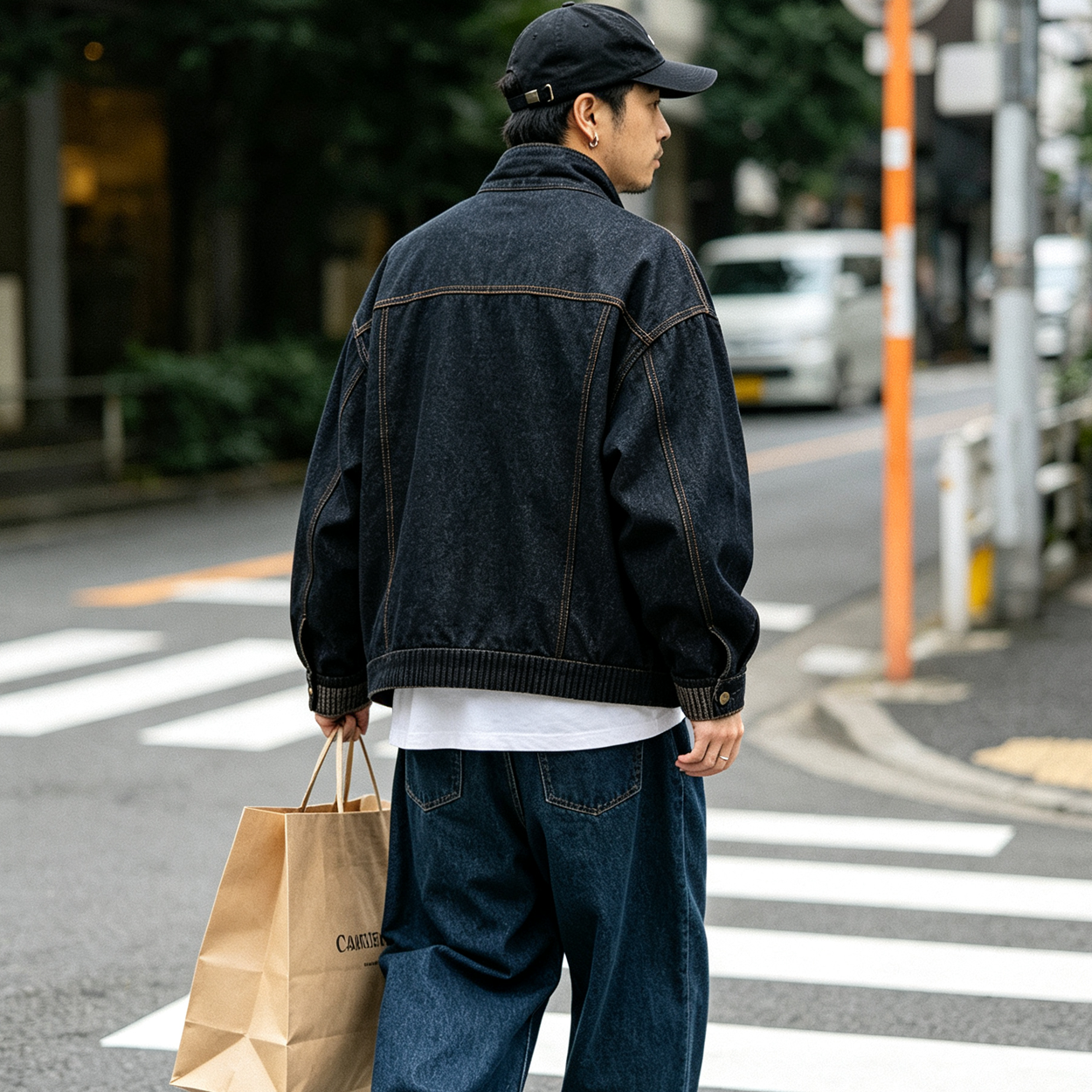 Vintage Ethnic Jacquard Denim Jacket – Oversized Unisex Embroidered Trucker Coat