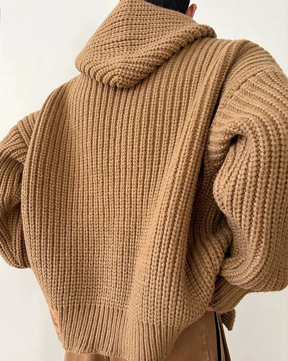 1.5KG Heavyweight Hooded Chunky Knit Button Sweater Coat – Oversized Vintage Winter – Japanese vintage | yamalin clothes | Yamalinclothes