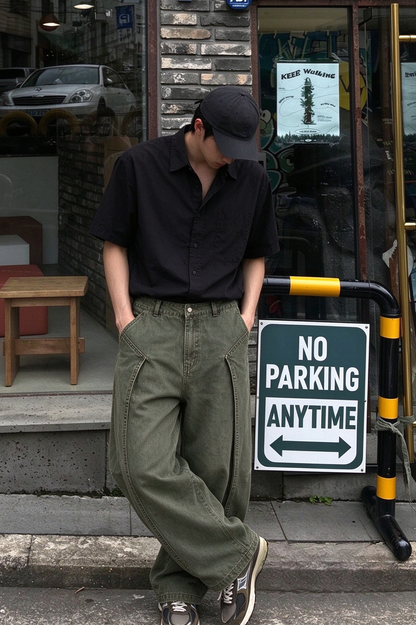 Cargo Cotton Trousers – American Casual Loose Unisex