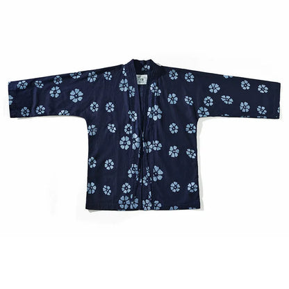 Amei Kaji plant indigo Japanese retro robe spring and autumn batik printed coat modified kimono | Japanese vintage | yamalin clothes | Yamalinclothes