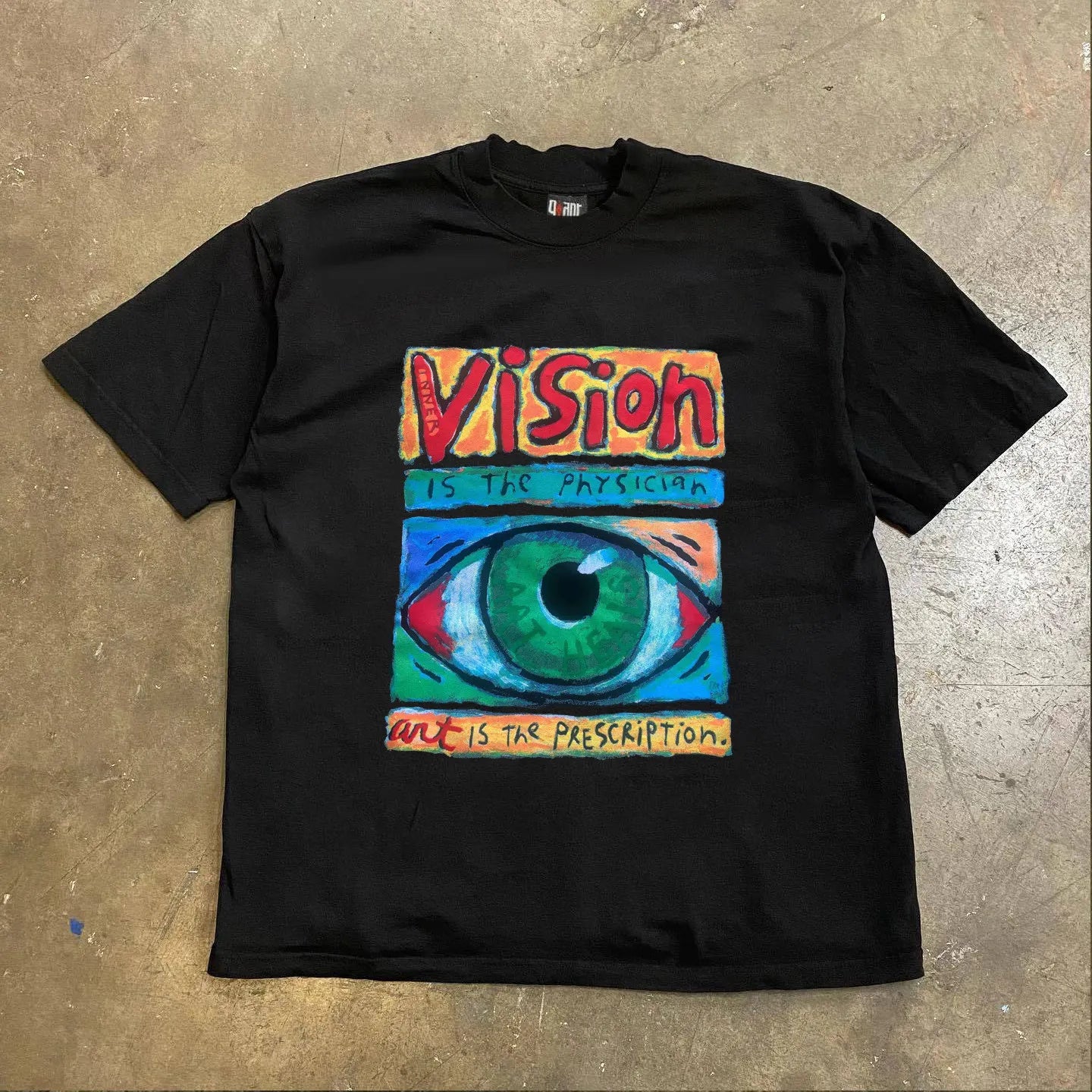 American Retro Eye Print T-Shirt - 260GSM Heavyweight Unisex Couple Short Sleeve Tee