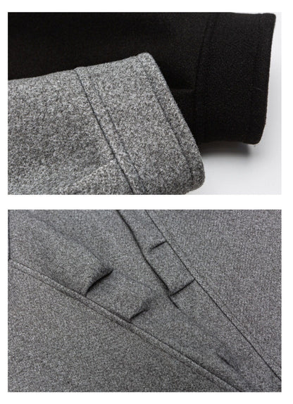 American Retro Wool Lapel Motorcycle Jacket - Cropped Unisex Autumn Winter Coat