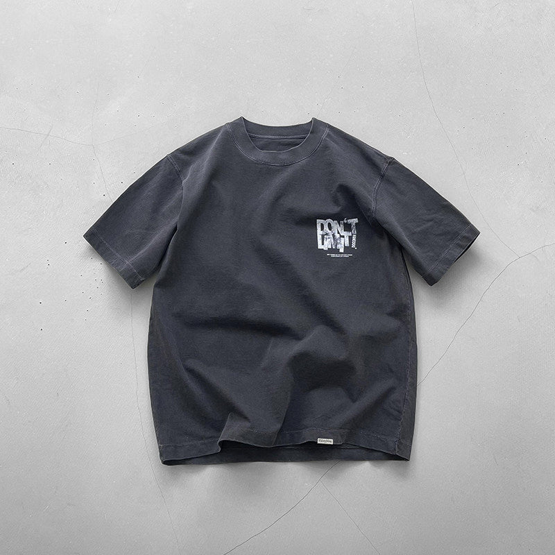 American Washed Distressed Print Heavyweight Tee | Men's Streetwear