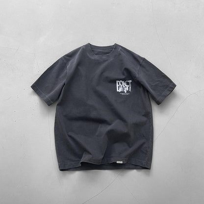 American Washed Distressed Print Heavyweight Tee | Men's Streetwear