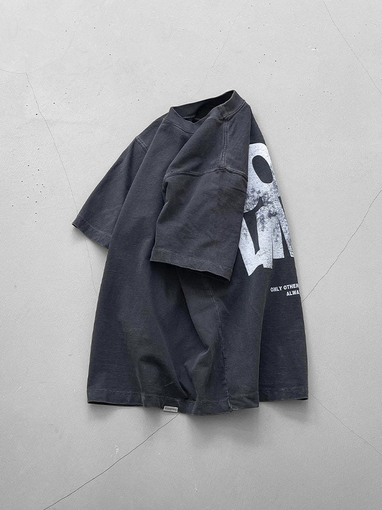 American Washed Distressed Print Heavyweight Tee | Men's Streetwear