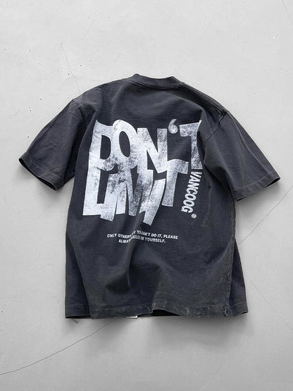 American Washed Distressed Print Heavyweight Tee | Men's Streetwear